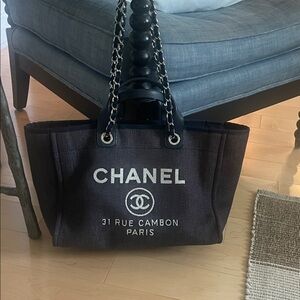Chanel Blue and White medium Deauville Tote